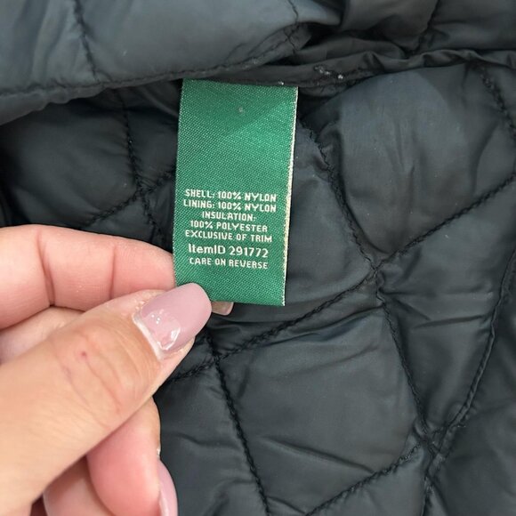 L.L.Bean Puffer Jacket Womens XL Black Quilted Snap Front Insulated Lightweight - Picture 7 of 9